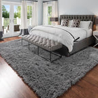 Amdrebio Grey Shag Furry Fuzzy Area Rug 5x8 - Image 6