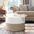 INDRESSME 115L Extra Large Blanket Basket, Soft Cotton Rope Storage Baskets - Image 7