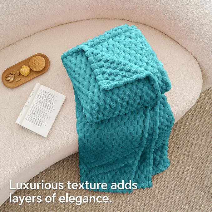 BEDELITE Teal Throw Blanket for Couch, Soft Cozy Gifts for Women, 50 * 60 | 3D - Image 7