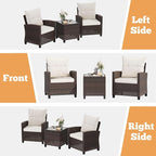 Shintenchi 3 Pieces Patio Furniture Set, PE Rattan Wicker 3 Pcs Patio Set - Image 4