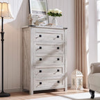 T4TREAM Farmhouse 5 Drawers Dresser Chests - Image 4