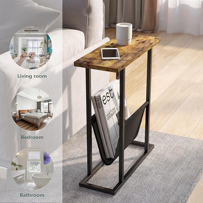 Yusong Narrow Side Table for Small Spaces, Small End Table - Image 5