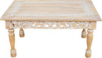 Rectangular Wooden Coffee Table 36x24x18 Inch – Beige Finish - Image 4