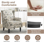 Floral Print Wingback Accent Chair, Retro Modern Farmhouse Armchair - Image 4