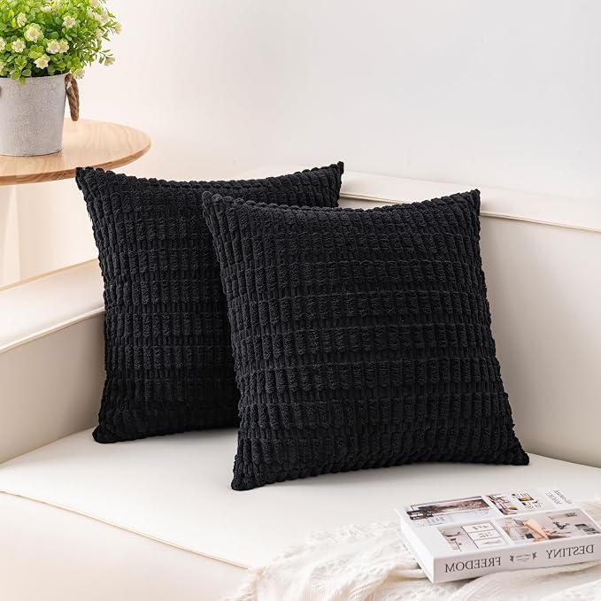 Aegero Pack of 2 Corduroy Decorative Throw Pillow Covers 26x26 Inch by Unknown