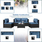 Patio Furniture Sets, 5 Piece Outdoor Sectional Sofas, Wicker Rattan Outdoor - Image 5