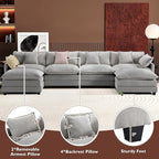 Ihanherry 146" U-Shaped Modern Sofa Modular Sectional Cloud Couch - Image 6