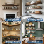 LEOPO Black 4-Pack 5 inch Floating Shelf Brackets, Hidden Shelf Bracket - Image 8