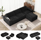 Vesgantti 114" Modular Sectional Boneless Couch, Modern 3 Seater Sofa by Vesgantti