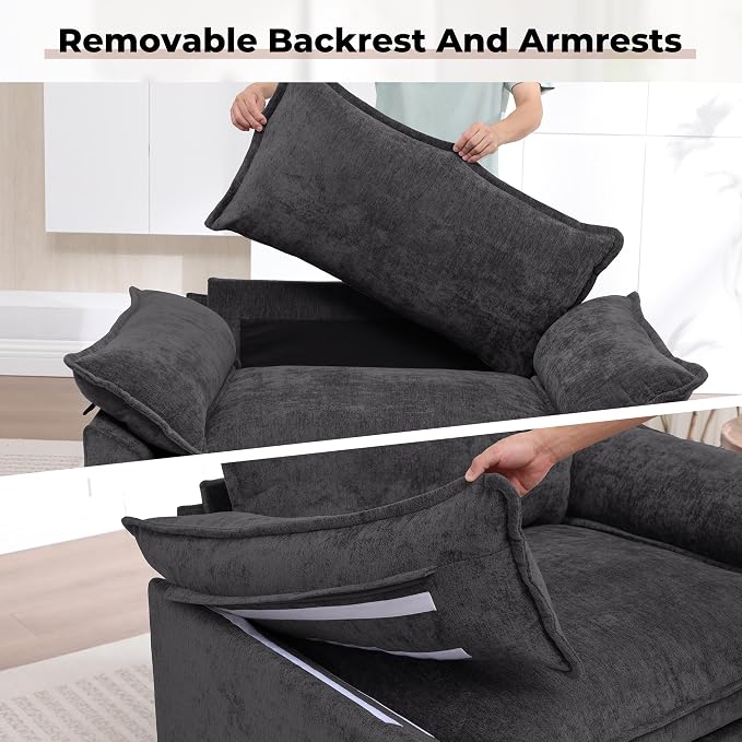 Oversized Accent Chair, Modern Upholstered Armchair Cloud Sofa Chair - Image 5