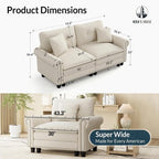 HERA'S HOUSE 73.2" Mid-Century Modern Loveseat, Oversized Sectional Couch - Image 2