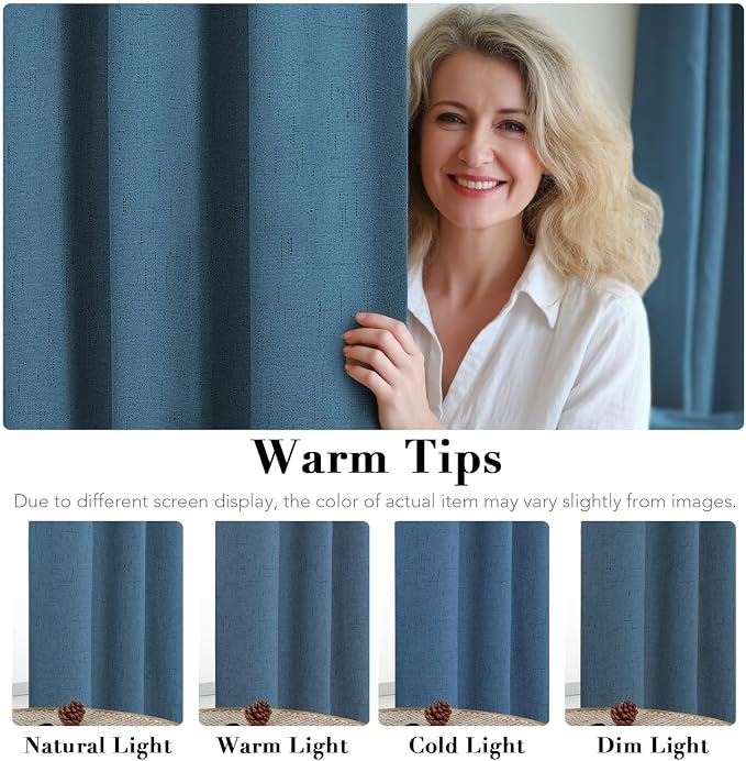 H.VERSAILTEX Linen Curtains 100% Blackout Curtains - Image 5