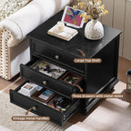 Joaxswe 24" Wide Farmhouse Night Stand, Large End Table - Image 4