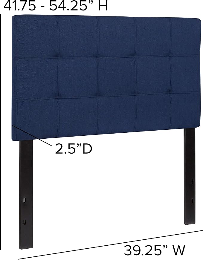 Flash Furniture Bedford Tufted Upholstered Twin Size Headboard in Navy Fabric - Image 2