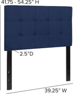 Flash Furniture Bedford Tufted Upholstered Twin Size Headboard in Navy Fabric - Image 2