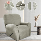 ANARACHON Recliner Chair Covers Leather Look, 4 Pieces Recliner Covers Non Slip - Image 5