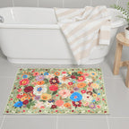 Green Floral Entry Rug Small Door Mat 24x17 Inch - Image 5