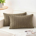 Aegero Pack of 2 Corduroy Decorative Throw Pillow Covers 12x24 Inch by Unknown