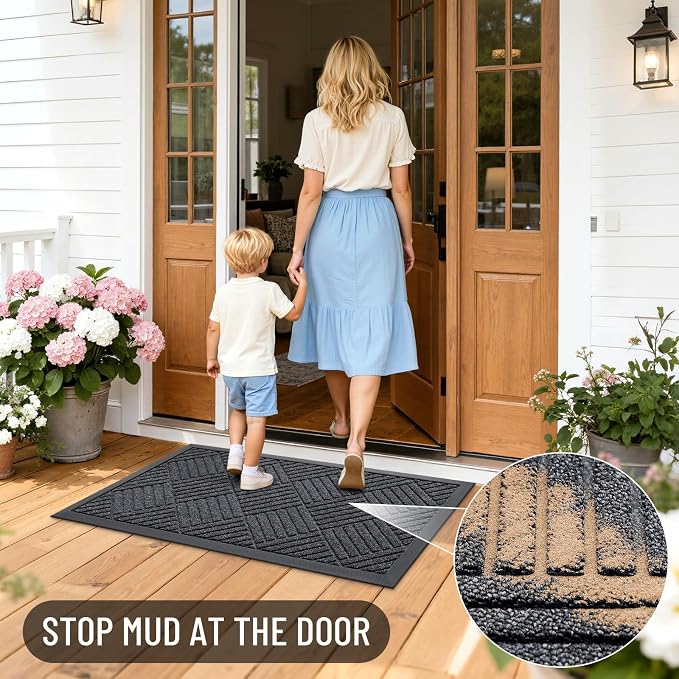 OLANLY Front Door Mat Outside Entrance 47x32, Waterproof Heavy-Duty Doormat | - Image 7
