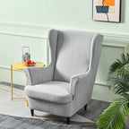 KRFOONN Stretch Wing Chair Slipcovers Jacquard 2 Piece Wingback Chair Covers - Image 2