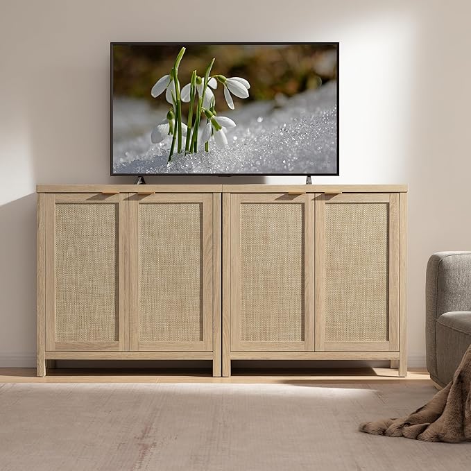SICOTAS Rattan Sideboard Buffet Cabinet - Image 8