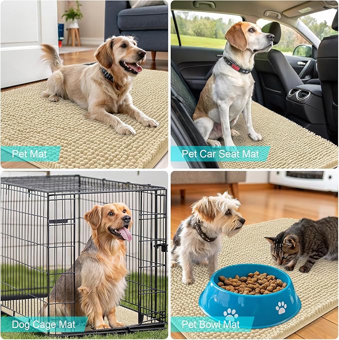 OLANLY Dog Door Mat for Muddy Paws 30x17, Super Absorbent Chenille Mud Mat | - Image 7