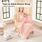 L'AGRATY Chunky Knit Throw Blanket - Image 2