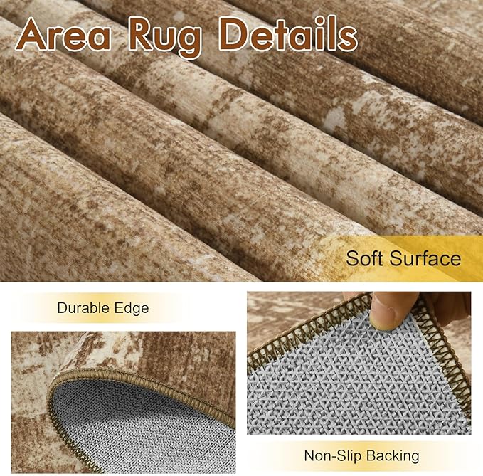 6Ft Round Area Rugs for Living Room, Soft Non-Slip Washable Rugs Modern - Image 6