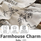 jinchan Ruffled Valance Curtain Linen Floral Kitchen Valance 18 Inch Shabby - Image 6