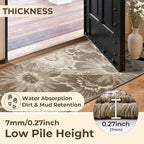 Findosom Washable Area Rug 3x5, Non Slip High-Low Textured Floral Rugs - Image 4