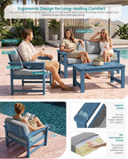 SERWALL 4 Pieces HDPE Outdoor Sofa Set - Image 2
