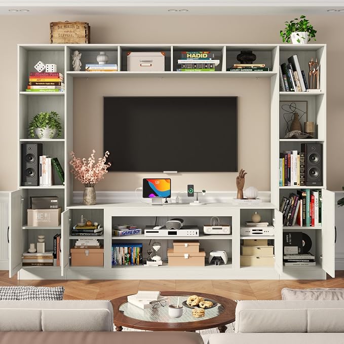 103" TV Stand for TVs up to 75", Wall Unit Multifunctional Entertainment Center - Image 6