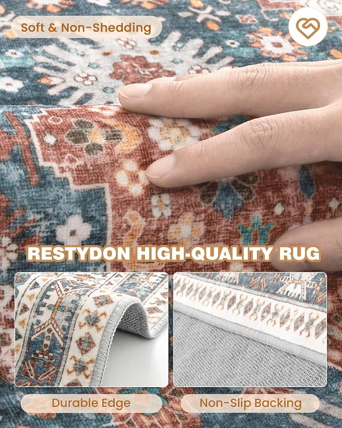 Runner Rug 2x8 Runners for Hallways Washable Rugs, Non Slip Low Pile Soft - Image 7