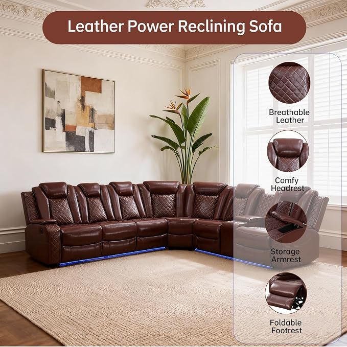 Power Reclining Sectional Sofa - Image 4