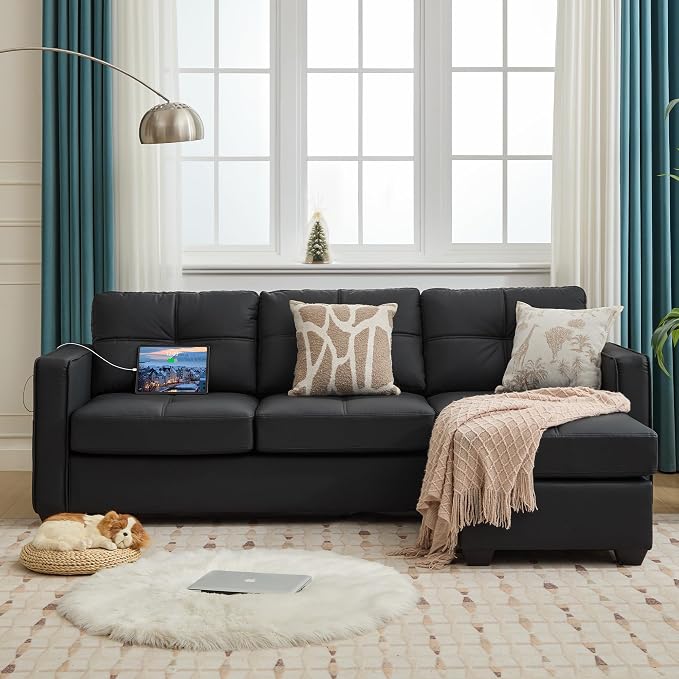TYBOATLE Black Sectional Couches w/Side Pockets - Image 9