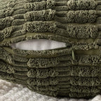 MIULEE Corduroy Decorative Throw Pillow Covers 16x16 Olive Green Pack of 2 | - Image 6