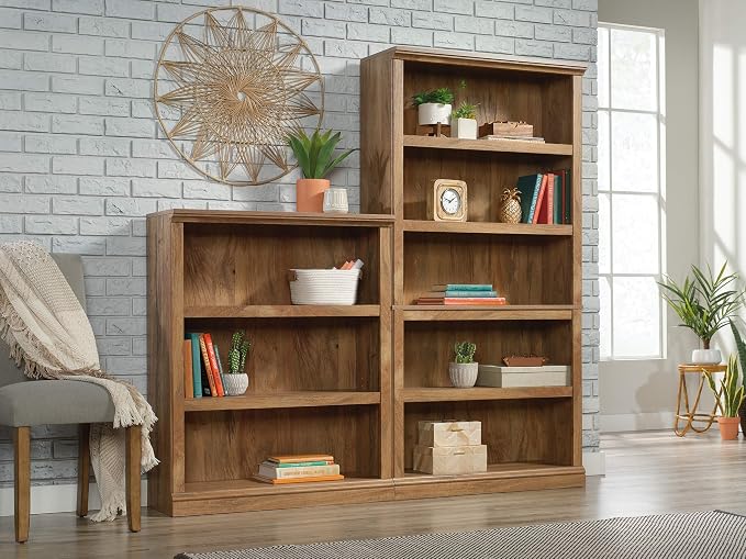 Sauder Miscellaneous Storage 3-Shelf Bookcase/ Book shelf, Sindoori Mango finish - Image 4
