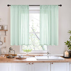 BGment Light Green Linen Curtains 40 Inches Long - Image 2