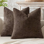 MIULEE Decorative Couch Throw Pillow Covers 18x18 Inch Dark Brown 2 Pack | by MIULEE