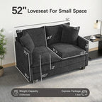 Loveseat Sofa, Comfy Chenille Small Couch - Image 2