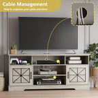 Xixini Farmhouse TV Stand for 65/60/55 Inch Tvs, Rustic Entertainment Center - Image 4