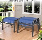 ONBRILL Outdoor Ottoman Set of 2, All Weather Outdoor Foot Stool - Image 6