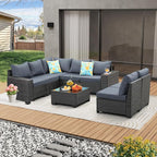 JOYURE 8 Pieces Patio Furniture Set All-Weather Outdoor Wicker Sectional by JOYURE