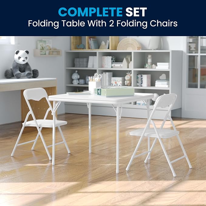 Flash Furniture Mindy Kids 3-Piece Folding Table and Chairs Set - Image 6
