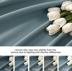 MIULEE Greyish Blue Back Tab Blackout Curtains 52x108 Inch Long 2 Panel Set | - Image 8
