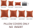 Fancy Homi Set of 2 Burnt Orange Decorative Throw Pillow Covers 16x16 Inch - Image 7