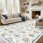 AMADA HOMEFURNISHING 9x12 Washable Area Rug, Low-Profile Large Area Rug by AMADAHOMEFURNISHING