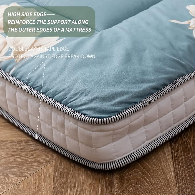 MAXYOYO Floral Printed Futon Mattress, Padded Japanese Floor Mattress Quilted - Image 7