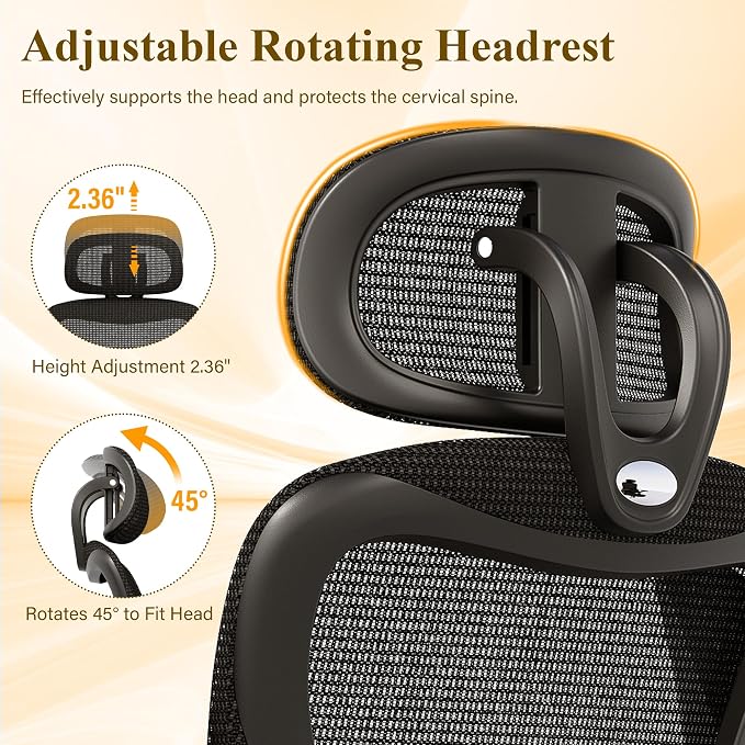 SUNNOW Ergonomic Office Chair, Comfy Mesh Desk Chair, High Back Computer Gaming - Image 8