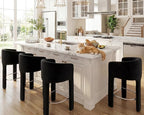 HNY Modern Counter Height Bar Stools Set of 4, 26”H Barrel Counter Stools - Image 7
